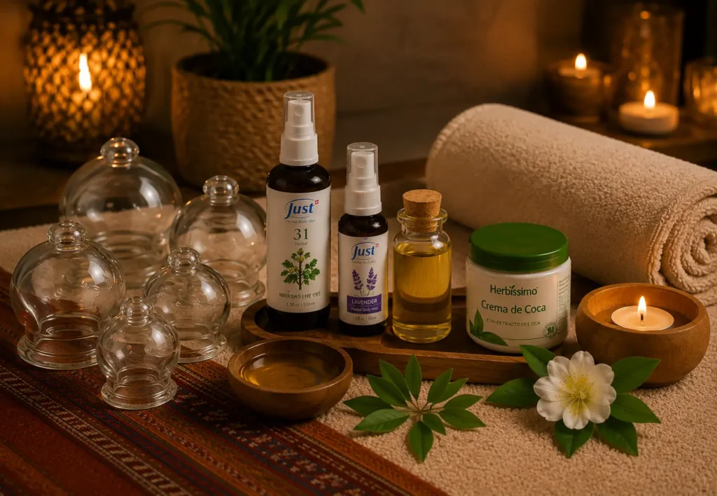 Cupping and aromatherapy for spa massages.